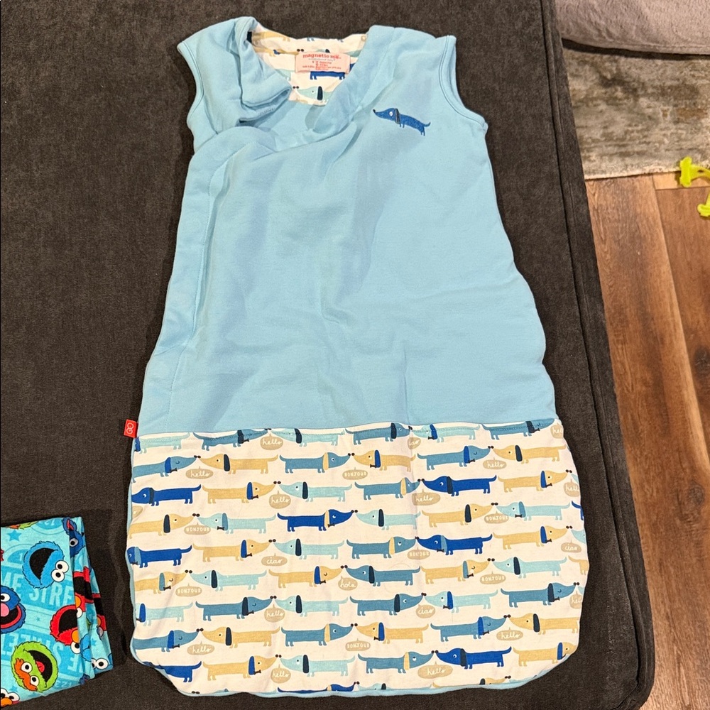 Magnetic Me Light Blue and Multi Dachshund Print Sleep Sack